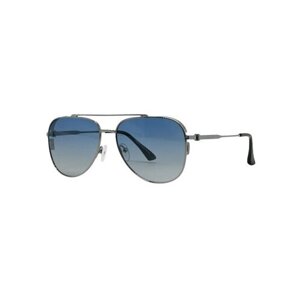 Солнцезащитные очки , авиаторы, оправа: металл, градиентные, поляризационные, с защитой от УФ, серебряный