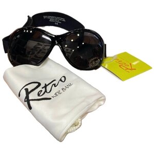 Солнцезащитные очки Baby Banz, овальные, на ремешке, чехол/футляр в комплекте, со 100% защитой от УФ-лучей, черный