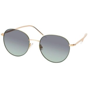 Солнцезащитные очки BOSS, круглые, оправа: металл, с защитой от УФ, для женщин, золотой