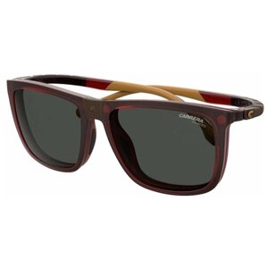 Солнцезащитные очки CARRERA, прямоугольные, оправа: пластик, поляризационные, для мужчин, красный