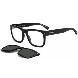 Солнцезащитные очки DSQUARED2, прямоугольные, оправа: пластик, поляризационные, для мужчин, черный