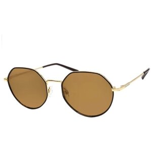 Солнцезащитные очки Enni Marco, шестиугольные, оправа: металл, для женщин, золотой