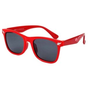 Солнцезащитные очки Keluona, прямоугольные, оправа: пластик, гибкая оправа/дужки, поляризационные, красный