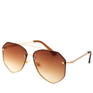 Солнцезащитные очки Keluona, вайфареры, оправа: металл, для женщин, коричневый