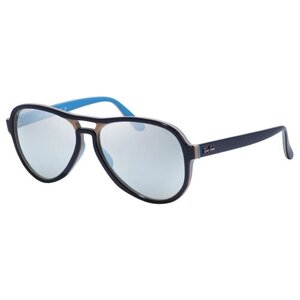 Солнцезащитные очки Luxottica, авиаторы, оправа: пластик, с защитой от УФ, зеркальные, синий