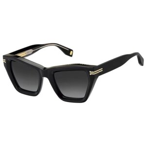 Солнцезащитные очки MARC JACOBS, кошачий глаз, оправа: пластик, градиентные, с защитой от УФ, для женщин, черный