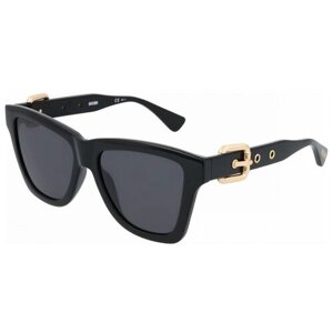 Солнцезащитные очки MOSCHINO, кошачий глаз, оправа: пластик, с защитой от УФ, для женщин, черный