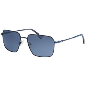 Солнцезащитные очки New Balance, квадратные, оправа: металл, поляризационные, черный