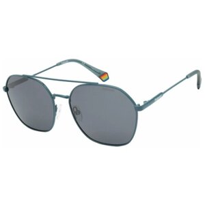 Солнцезащитные очки Polaroid, авиаторы, оправа: металл, с защитой от УФ, серый