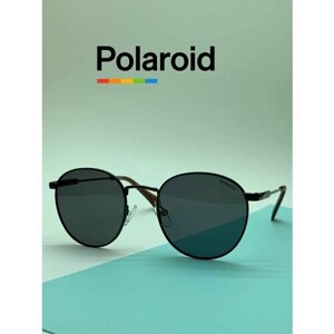 Солнцезащитные очки Polaroid, панто, оправа: металл, черный