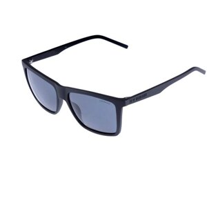 Солнцезащитные очки Polaroid, прямоугольные, оправа: пластик, поляризационные, с защитой от УФ, черный