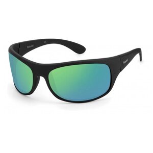 Солнцезащитные очки Polaroid, прямоугольные, спортивные, поляризационные, черный