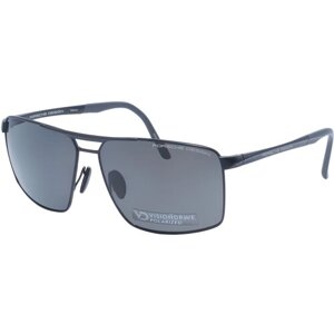 Солнцезащитные очки Porsche Design, прямоугольные, поляризационные, для мужчин, черный