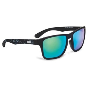 Солнцезащитные очки Rapala, оправа: пластик, ударопрочные, спортивные, устойчивые к появлению царапин, поляризационные, зеркальные, черный