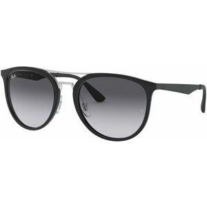 Солнцезащитные очки Ray-Ban, круглые, оправа: пластик, градиентные, черный