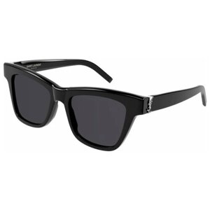 Солнцезащитные очки Saint Laurent, кошачий глаз, оправа: металл, с защитой от УФ, для женщин, черный