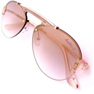 Солнцезащитные очки Smakhtin'S eyewear & accessories, авиаторы, оправа: металл, с защитой от УФ, градиентные, зеркальные, золотой
