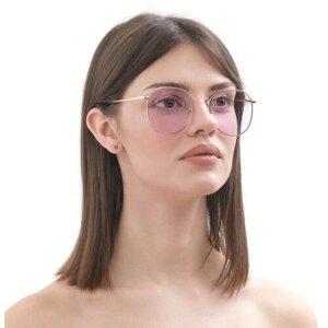 Солнцезащитные очки , стрекоза, оправа: пластик, поляризационные, для женщин, золотой