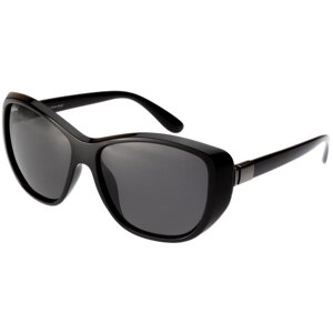 Солнцезащитные очки StyleMark, бабочка, оправа: металл, поляризационные, с защитой от УФ, устойчивые к появлению царапин, для женщин, черный