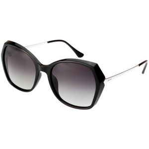 Солнцезащитные очки StyleMark, бабочка, оправа: металл, ударопрочные, поляризационные, с защитой от УФ, градиентные, устойчивые к появлению царапин, для женщин, черный