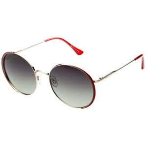 Солнцезащитные очки StyleMark, круглые, оправа: металл, поляризационные, с защитой от УФ, градиентные, устойчивые к появлению царапин, для женщин, красный