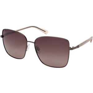Солнцезащитные очки StyleMark, квадратные, оправа: металл, поляризационные, с защитой от УФ, градиентные, для женщин, коричневый