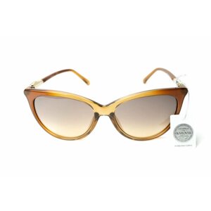 Солнцезащитные очки SWAROVSKI, кошачий глаз, с защитой от УФ, для женщин, коричневый