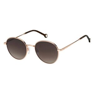 Солнцезащитные очки TOMMY HILFIGER, прямоугольные, оправа: металл, для женщин, золотой