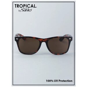 Солнцезащитные очки Tropical, прямоугольные, оправа: пластик, с защитой от УФ, для мужчин, черепаховый
