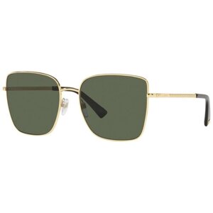 Солнцезащитные очки Valentino, квадратные, оправа: металл, для женщин, золотой