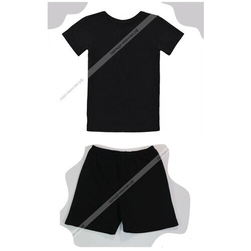 Спортивная форма Кактус детская, футболка и шорты, размер 36, черный