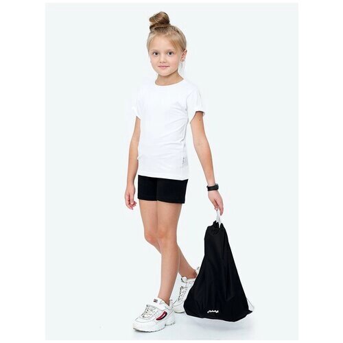 Спортивная форма Микита для девочек, футболка и шорты, размер 134, белый, черный