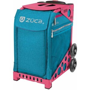 Сумка дорожная Zuca на колесах, 30 л, 25х48х37.5 см, выдвижная ручка, розовый, голубой
