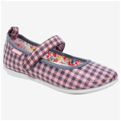 Туфли текстильные Kapika для девочки, размер 33 серый/розовый