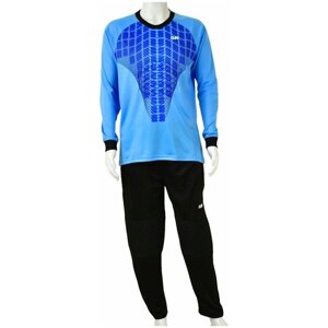 Вратарская форма Cliff футбольная, лонгслив и брюки и шорты и футболка, размер XL, голубой, черный