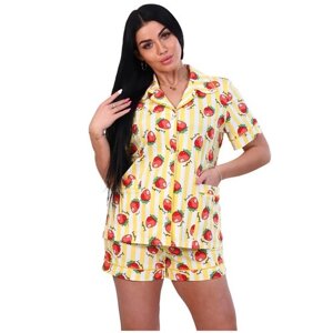 Женская пижама (шорты+ рубашка) в сером цвете размер 50