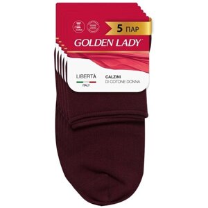 Женские носки Golden Lady средние, 5 пар, размер 39-41, бордовый