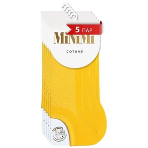 Женские носки MiNiMi укороченные, 5 пар, размер 35-38, желтый