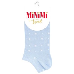 Женские носки MiNiMi укороченные, нескользящие, размер 35-38 (23-25), синий, голубой