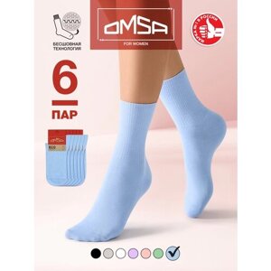 Женские носки Omsa высокие, 6 пар, размер 35-38, голубой