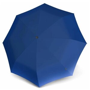 Зонт Knirps, механика, 3 сложения, купол 99 см., 8 спиц, система «антиветер», чехол в комплекте, для женщин, синий