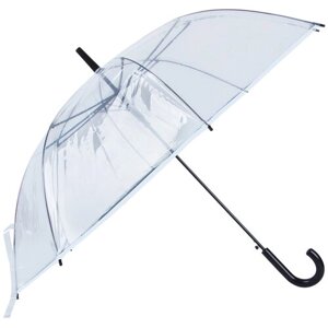 Зонт-трость ЭВРИКА подарки и удивительные вещи, полуавтомат, купол 100 см., 8 спиц, прозрачный, бесцветный, белый
