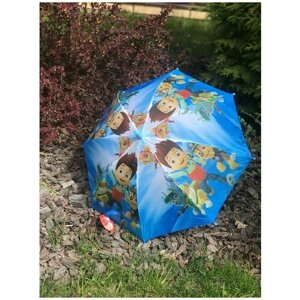 Зонт-трость NN, полуавтомат, купол 80 см., мини-зонт, для мальчиков, голубой