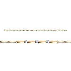 Браслет Diamant online, золото, 585 проба, бриллиант, длина 16.5 см.