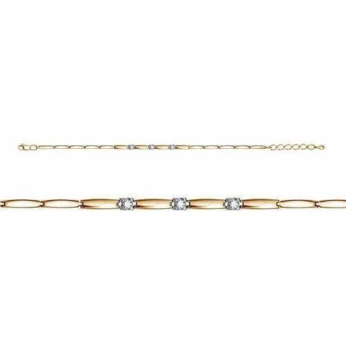 Браслет Diamant online, золото, 585 проба, бриллиант, длина 16.5 см.