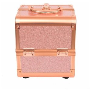 Бьюти-кейс OKIRO, 18.5х21х18.5 см, зеркало, розовый