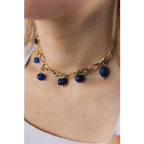 Чокер ожерелье Carolon для женщин / Стильный чокер на шею / Ожерелье из ювелирного стекла 33 см.