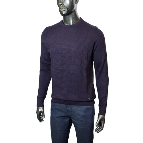 Джемпер King Wool, длинный рукав, силуэт прямой, средней длины, трикотажный, размер 48, фиолетовый