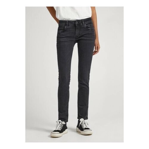 Джинсы Pepe Jeans, средняя посадка, стрейч, размер 30/32, черный