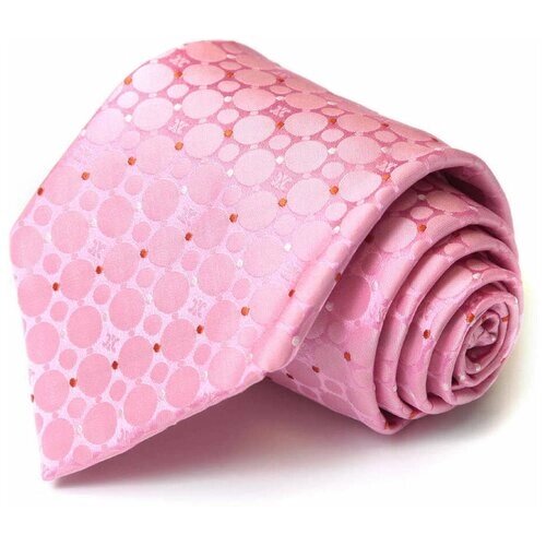Галстук CELINE, натуральный шелк, широкий, в горошек, для мужчин, розовый